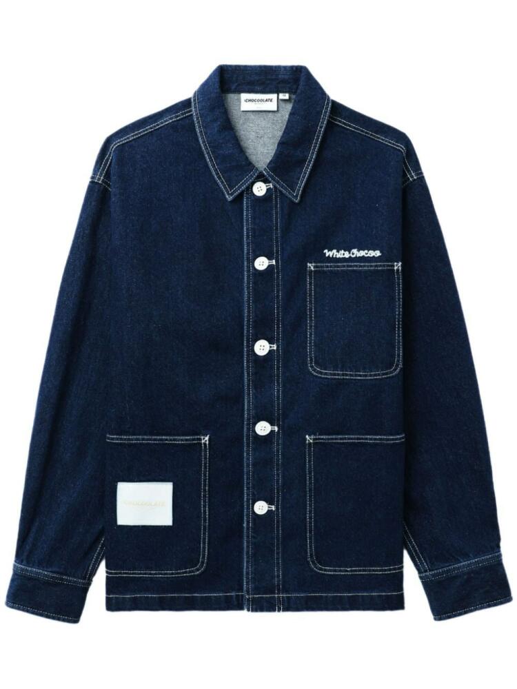 CHOCOOLATE logo-print denim jacket - Blue Cover