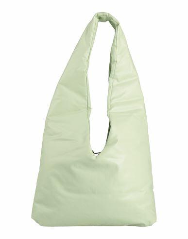 Kassl Editions Woman Shoulder bag Light green Cotton, Polyurethane, Elastane Cover