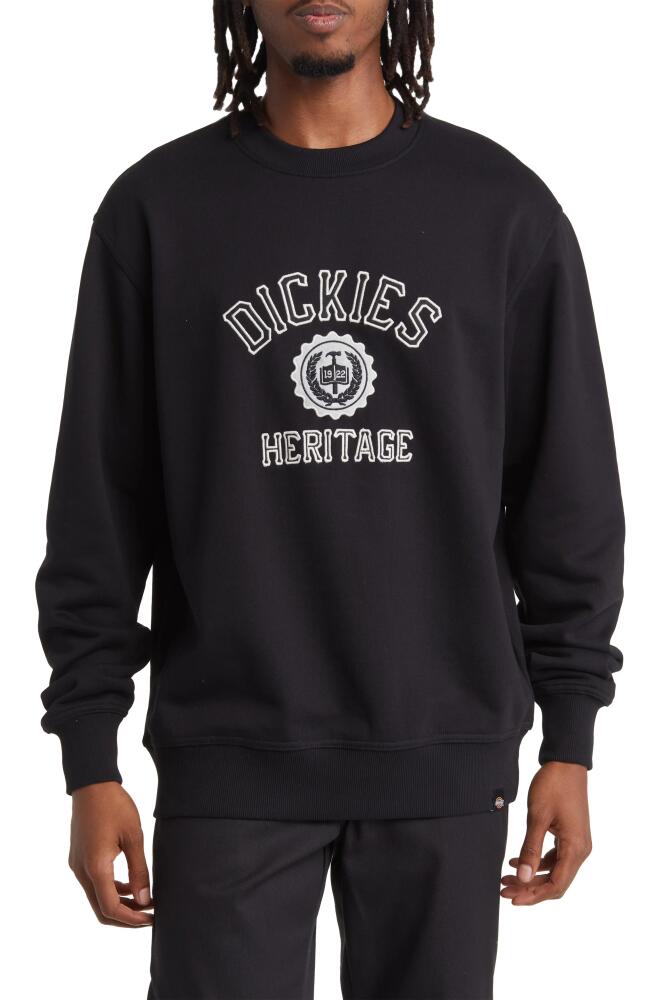 Dickies Oxford Logo Appliqué Crewneck Sweatshirt in Knit Black Cover