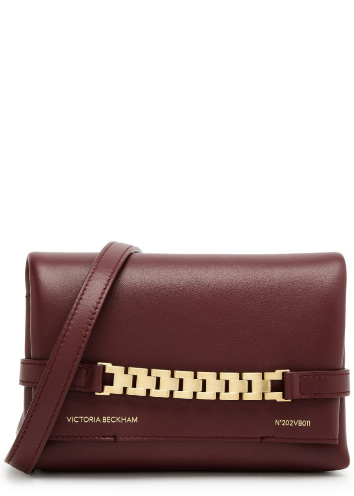 Victoria Beckham Chain Mini Leather Pouch - Burgundy Cover