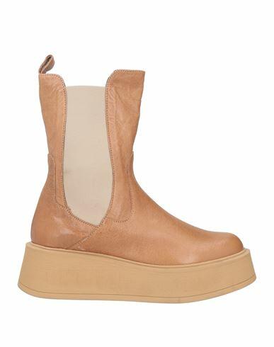 Paola Ferri Woman Ankle boots Camel Soft Leather Cover