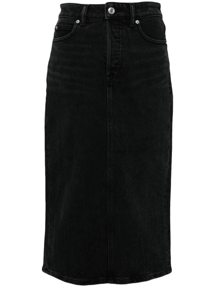 Alexander Wang appliqué denim midi skirt - Black Cover