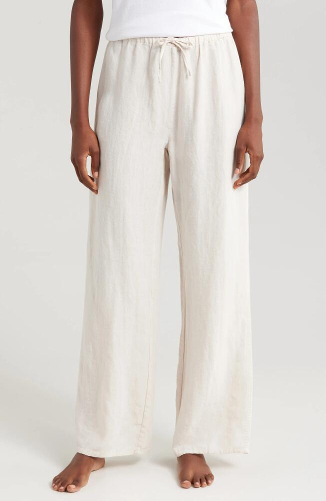 Desmond & Dempsey Linen Flare Pajama Pants in Plain Linen Oat Cover