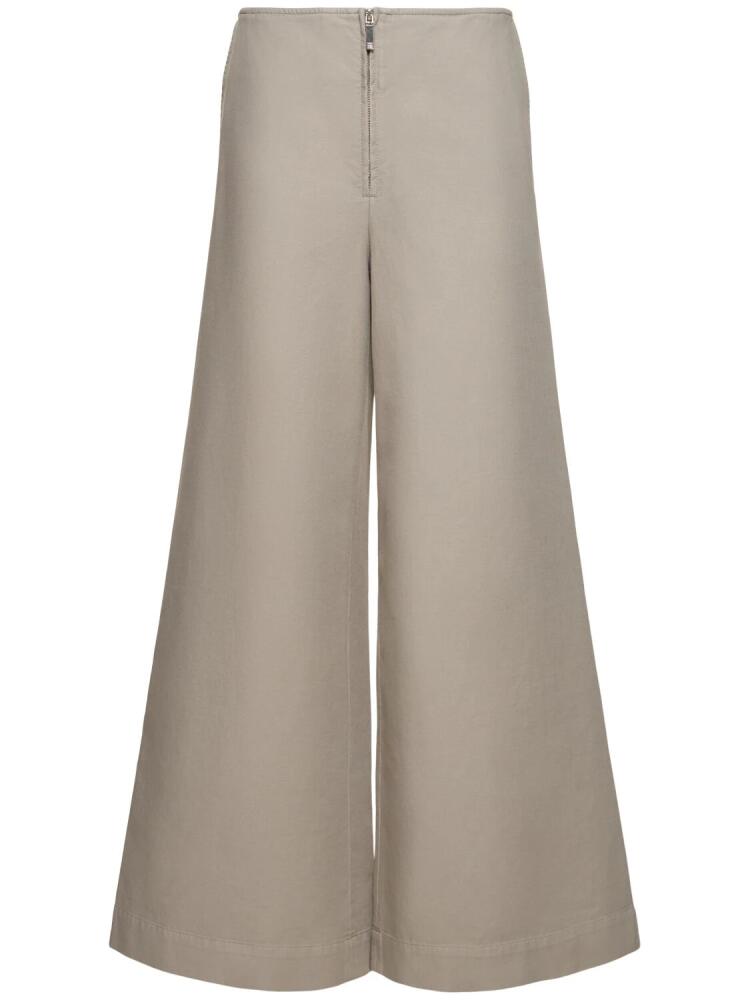 TOTEME Zipped Organic Cotton Wide Pants Cover