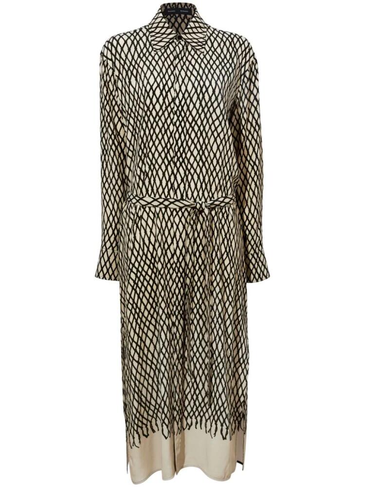 Proenza Schouler Bailey diamond-print midi dress - Neutrals Cover