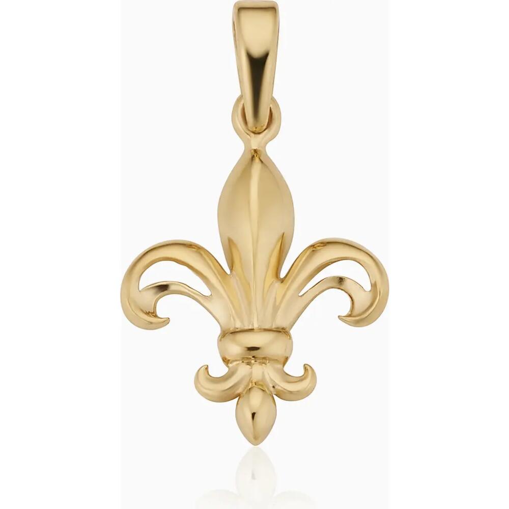 Oradina 14K Yellow Gold Fleur De Lis Pendant Charm Cover