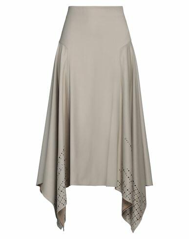 Erika Cavallini Woman Midi skirt Light grey Virgin Wool, Polyester, Viscose, Elastane Cover