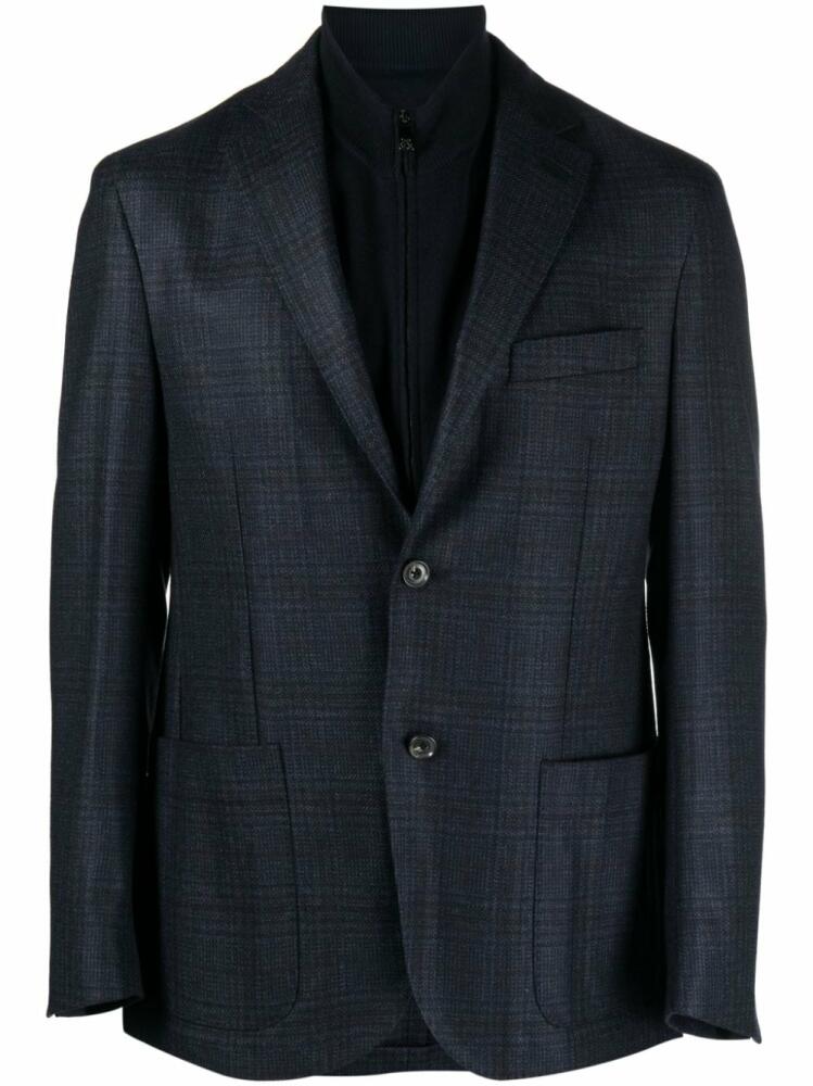 Corneliani Prince of Wales-check blazer - Blue Cover