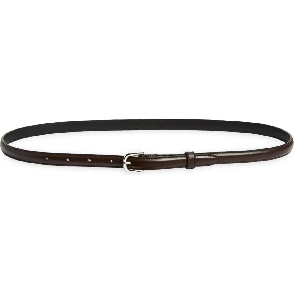 TOTEME Thin Leather Belt in Bark Cover