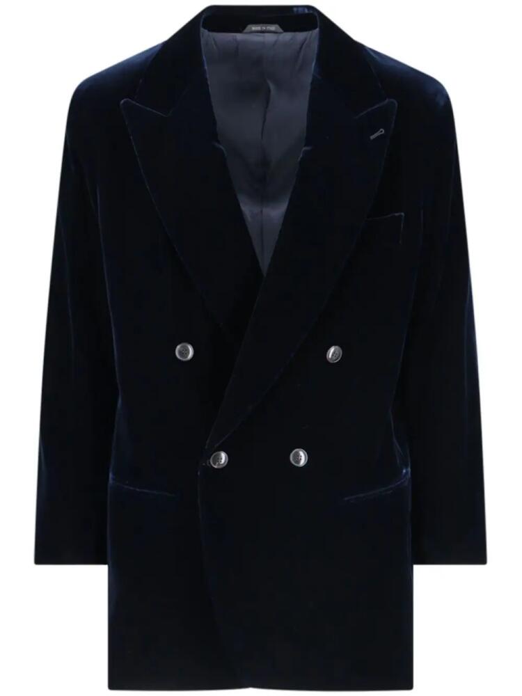 Giorgio Armani velvet-finish blazer - Blue Cover