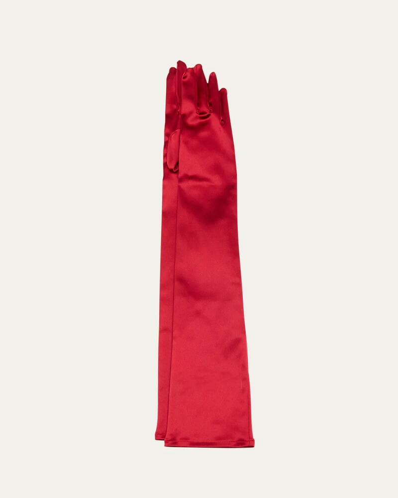 Dolce & Gabbana Sfilata Long Red Satin Gloves Cover