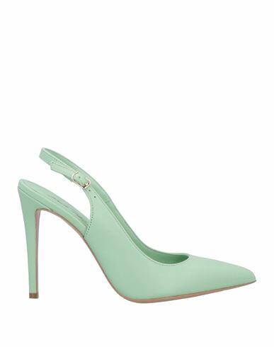 Paolo Mattei Woman Pumps Light green Textile fibers Cover