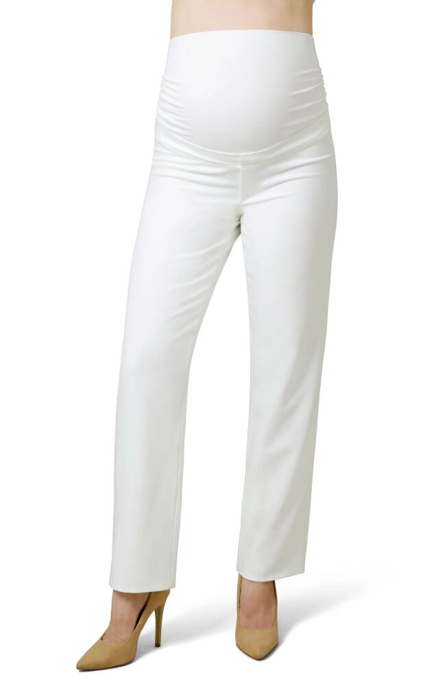 Tiffany Rose Remi Straight Leg Crepe Twill Maternity Pants in Ivory Cover