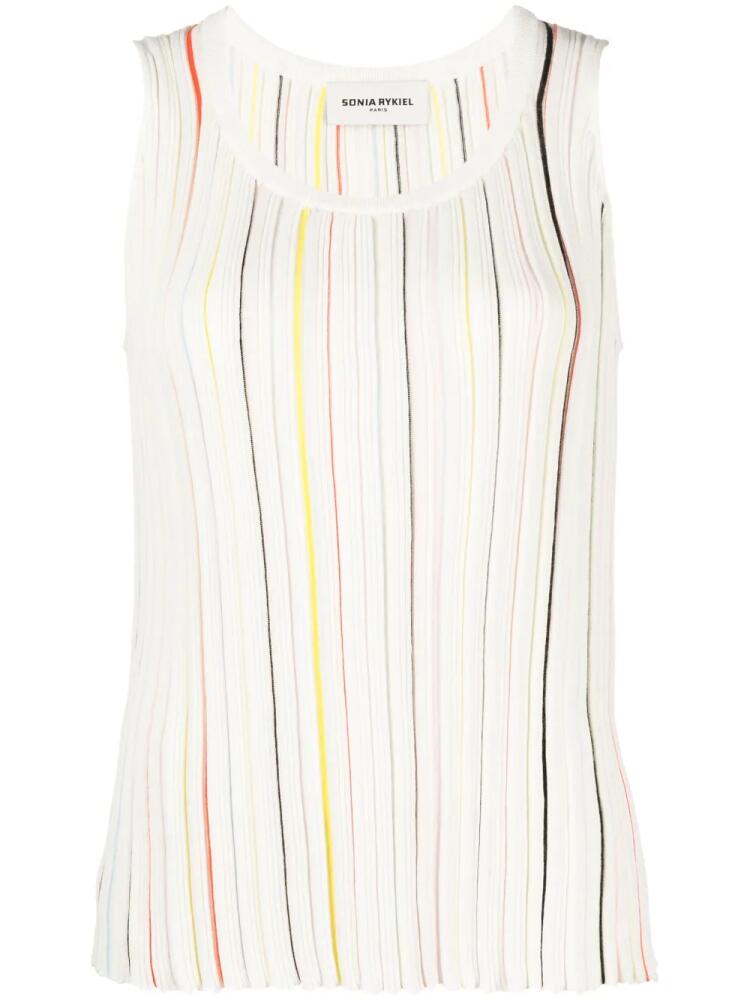 Sonia Rykiel striped cotton-blend tank top - Neutrals Cover