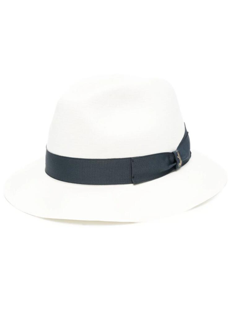 Borsalino straw ribbon hat - White Cover