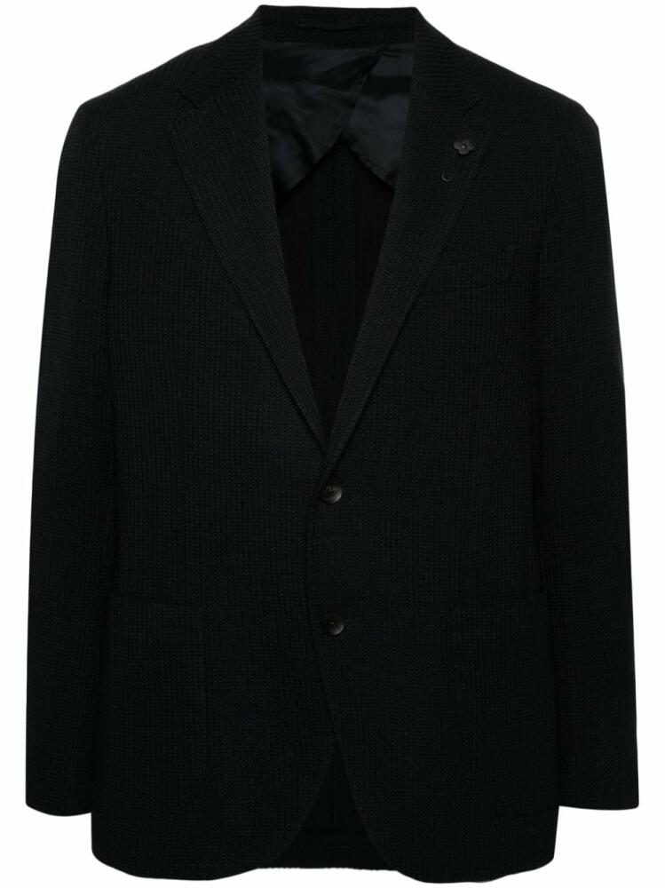 Lardini single-breasted textured blazer - Blue Cover