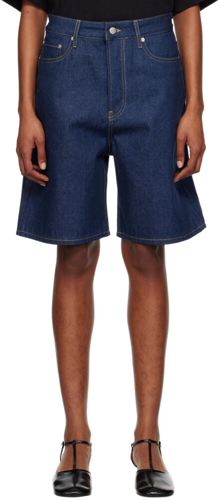 Studio Nicholson Indigo Bode Denim Shorts Cover