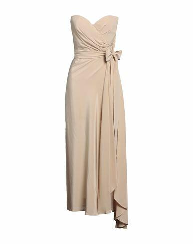 Federica Tosi Woman Maxi dress Beige Silk, Polyester Cover