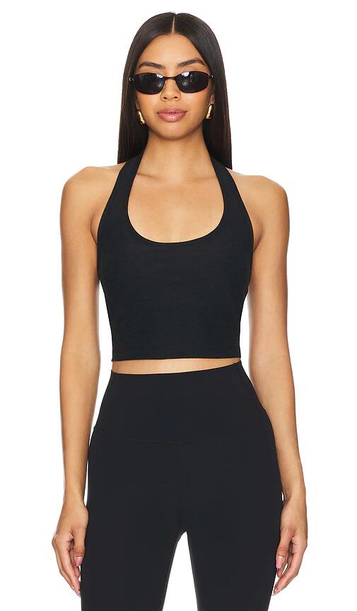 Beyond Yoga Spacedye Well Rounded Cropped Halter Tank Top in Black Cover