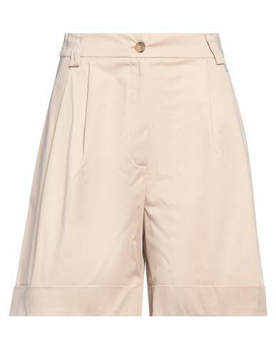 Silvian Heach Woman Shorts & Bermuda Shorts Beige Cotton, Elastane Cover