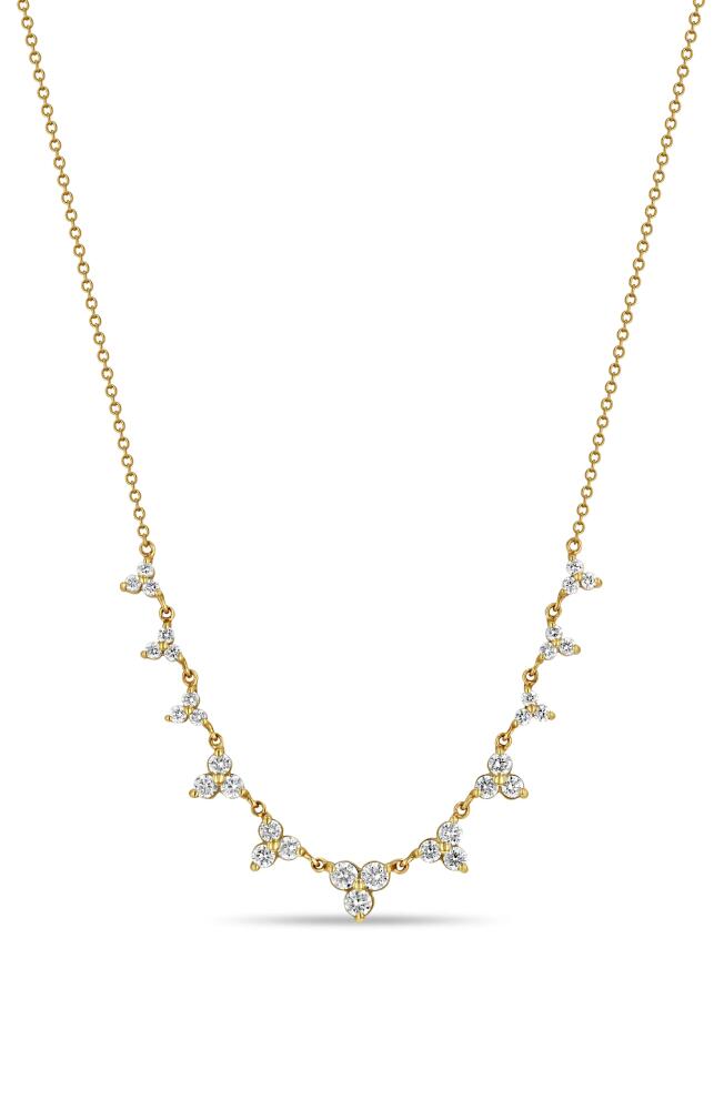 Zoë Chicco Graduated Diamond Trio Frontal Necklace in 14K Yellow Gold Cover