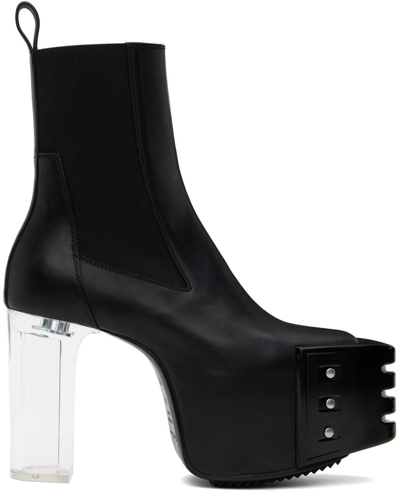 Rick Owens Black Grilled Platforms 45 Chelsea Boots Cover