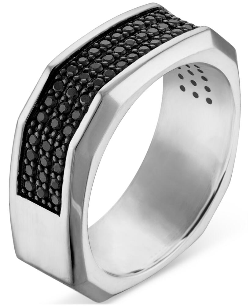 Bulova Men's Black Diamond Octagon Cluster Ring (3/4 ct. t.w.) in Sterling Silver-Plate Cover