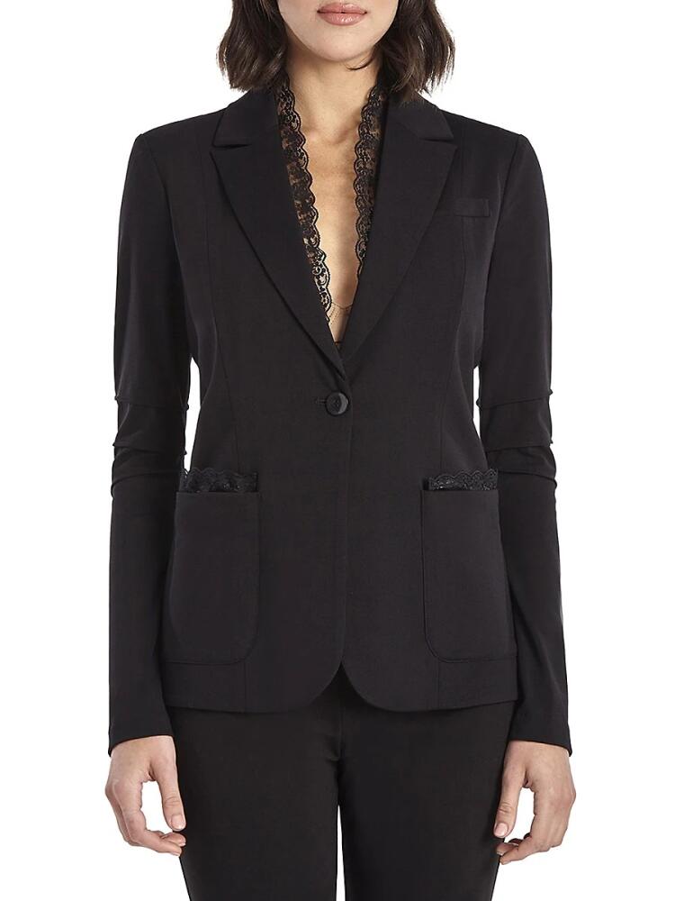 Capsule 121 Women's Galaxies The Lear Lace Trim Blazer - Black Cover