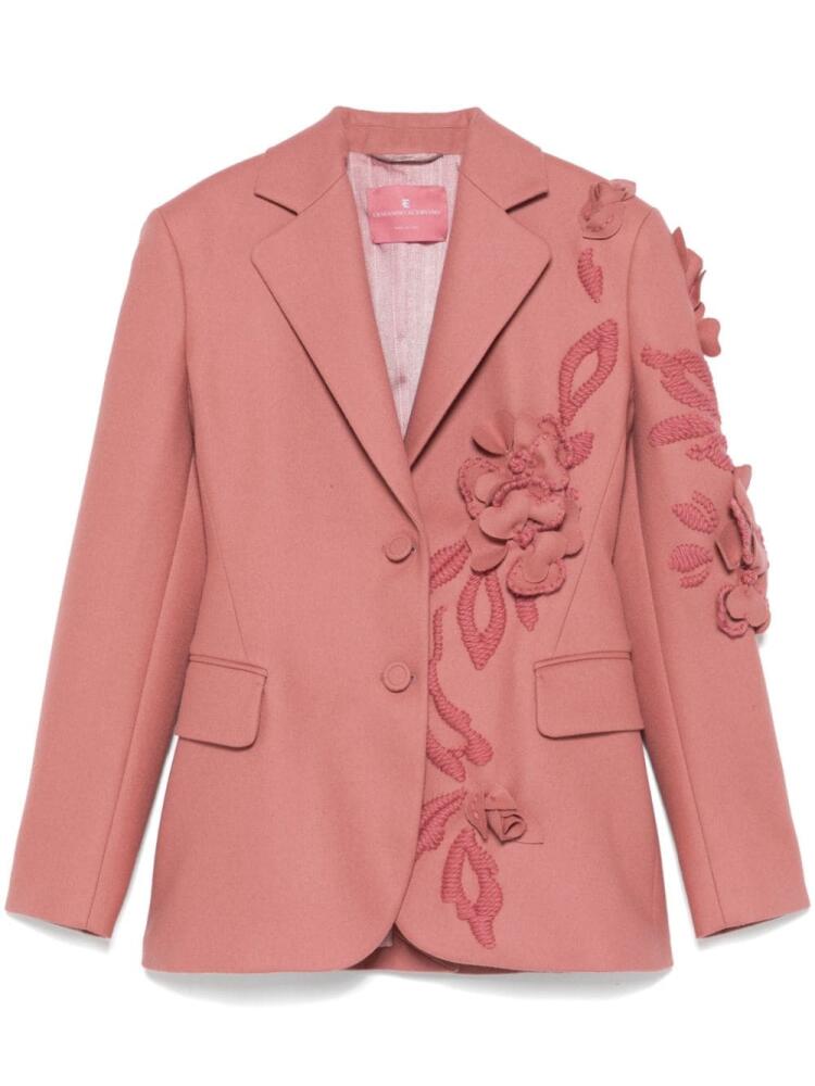 Ermanno Scervino floral-appliqué blazer - Pink Cover