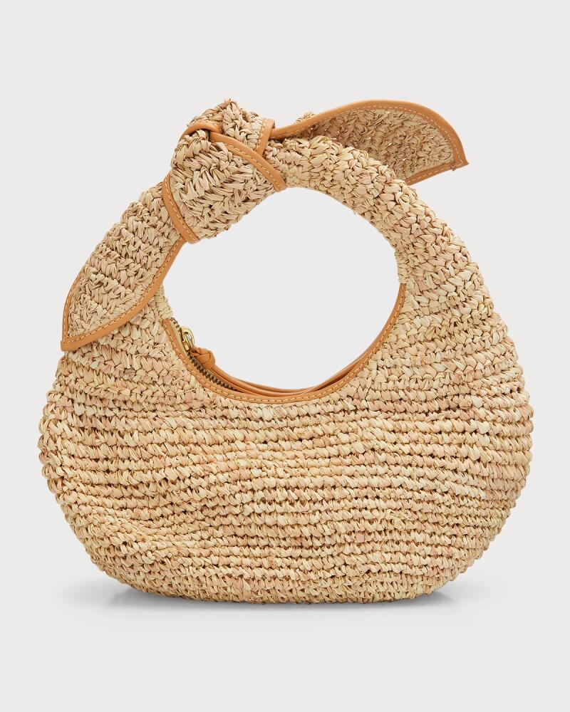 POOLSIDE The Josie Knot Raffia Top-Handle Bag Cover