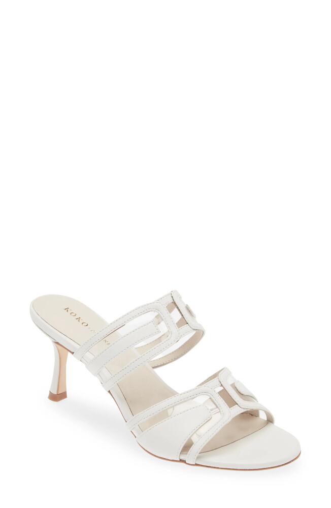 KOKO + PALENKI Maze Slide Sandal in White Leather Cover