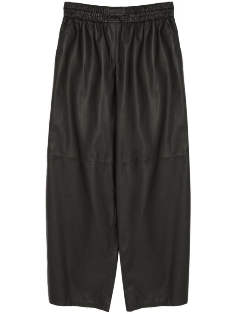 Yves Salomon leather wide-leg trousers - Black Cover