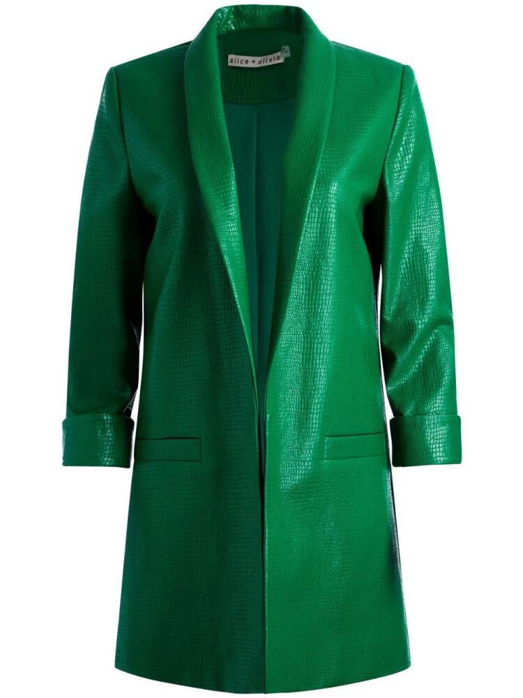 alice + olivia Kylie faux-leather blazer - Green Cover