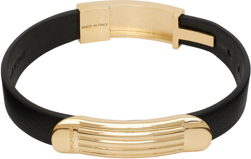 Ferragamo Black Engraved Bracelet Cover