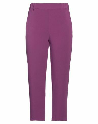 Ottod'ame Woman Pants Purple Polyester, Viscose, Elastane Cover