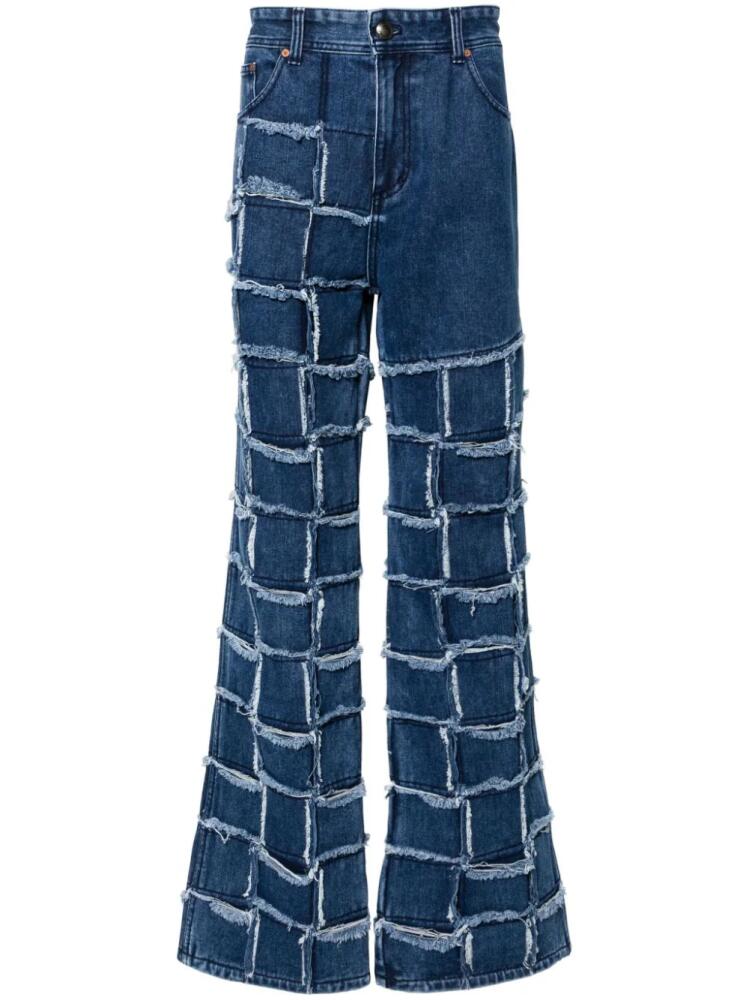 Andersson Bell New Patchwork mid-rise wide-leg jeans - Blue Cover