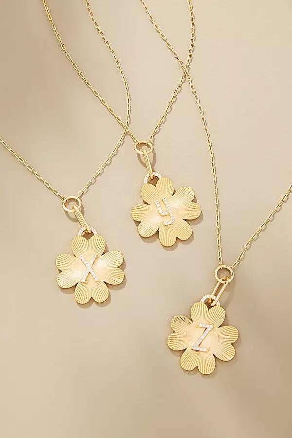 By Anthropologie Monogram Clover Charm Necklace Cover