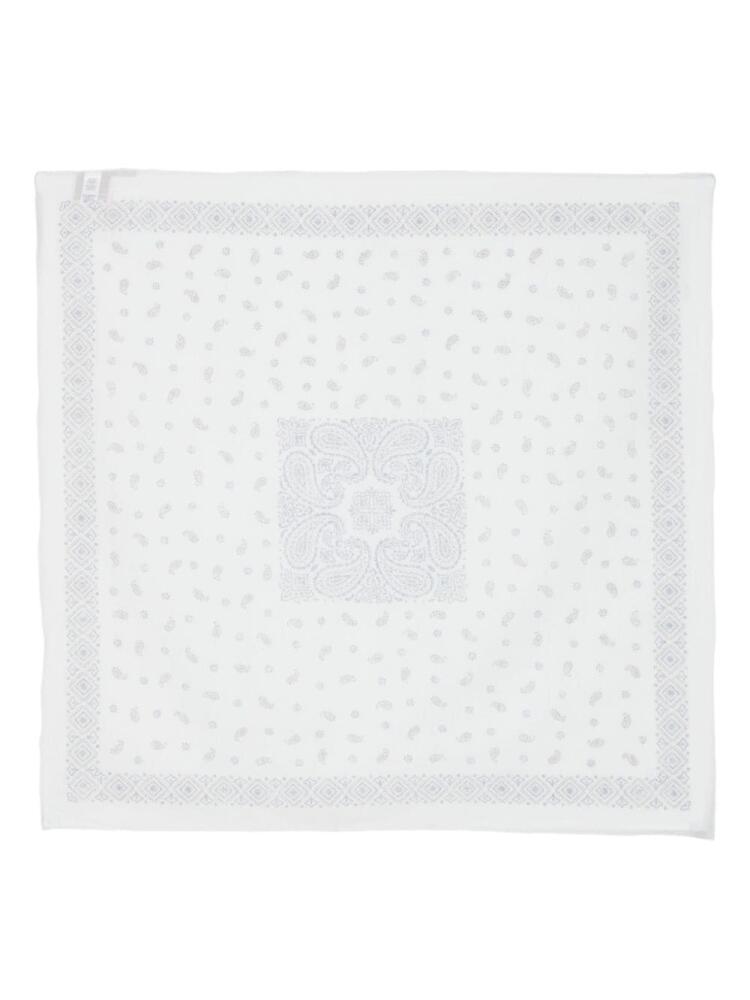 Eleventy bandana-print cotton scarf - White Cover