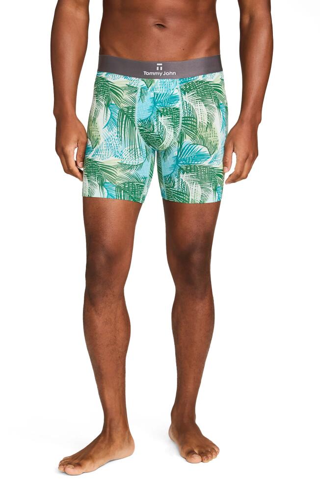 Tommy John Second Skin 6-Inch Boxer Briefs in Aqua Palm Shadow Cover