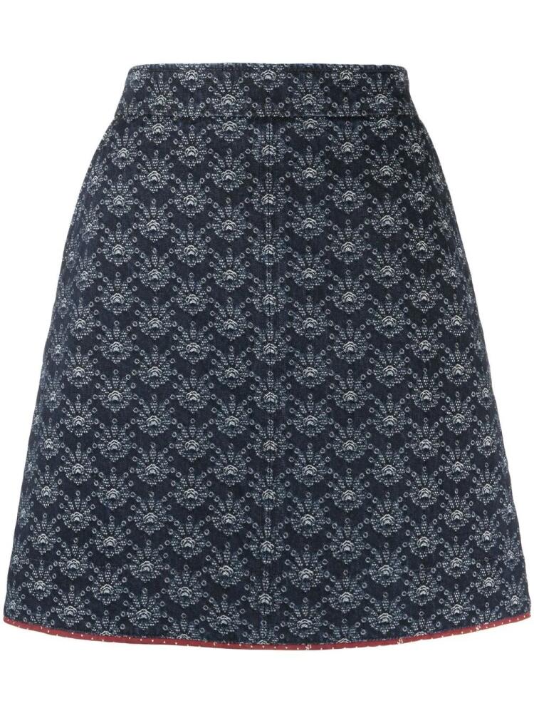 See by Chloé graphic-print mini skirt - Blue Cover