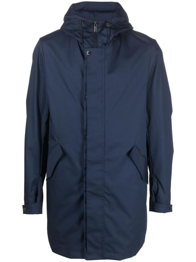 Moorer zip-up hooded parka - Blue Cover