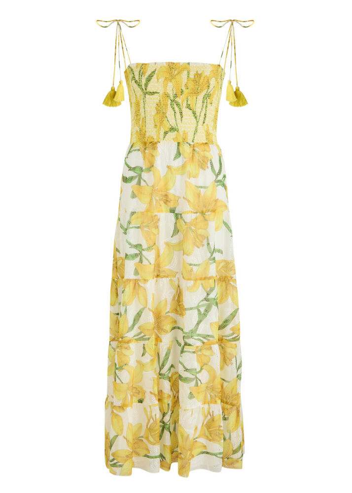 Alice + Olivia Marna Floral-print Chiffon Maxi Dress - Yellow Cover