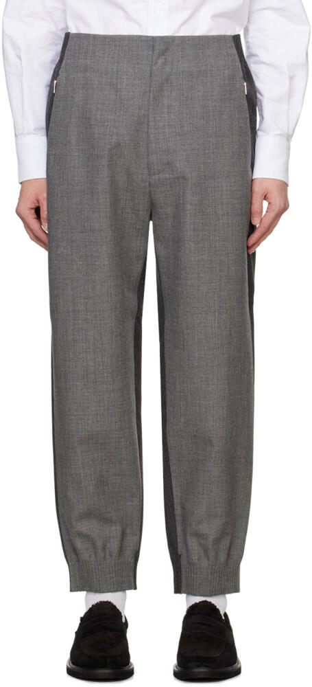 Thom Browne Gray Paneled Trousers Cover