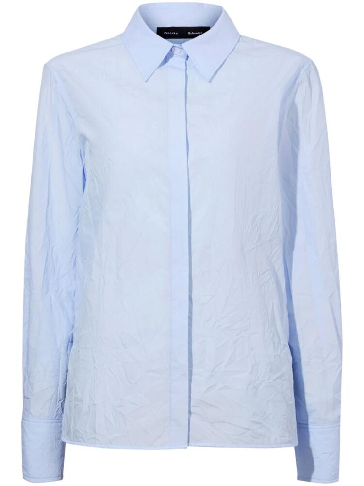 Proenza Schouler crinkled cotton Allen shirt - Blue Cover