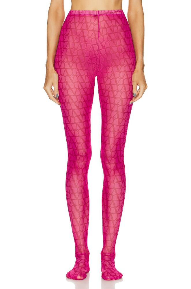 Valentino Iconographe Legging in Pink Cover