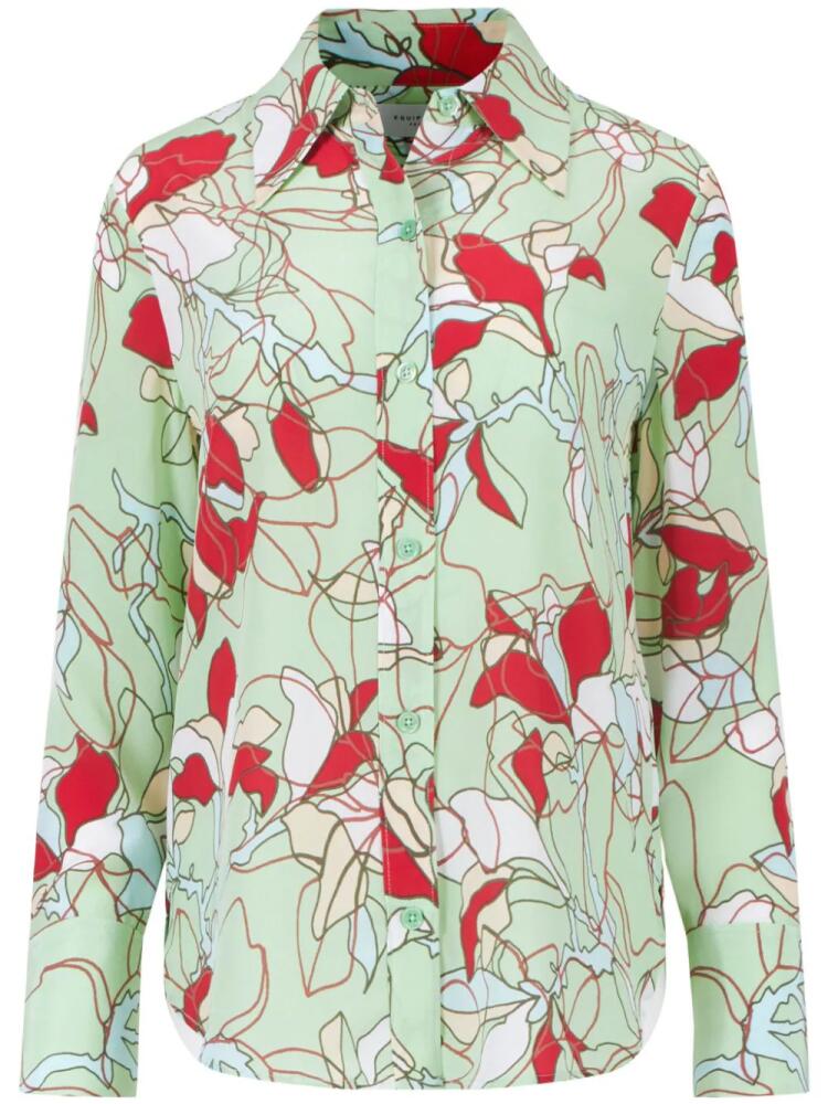 Equipment Quinne floral-print silk shirt - Green Cover