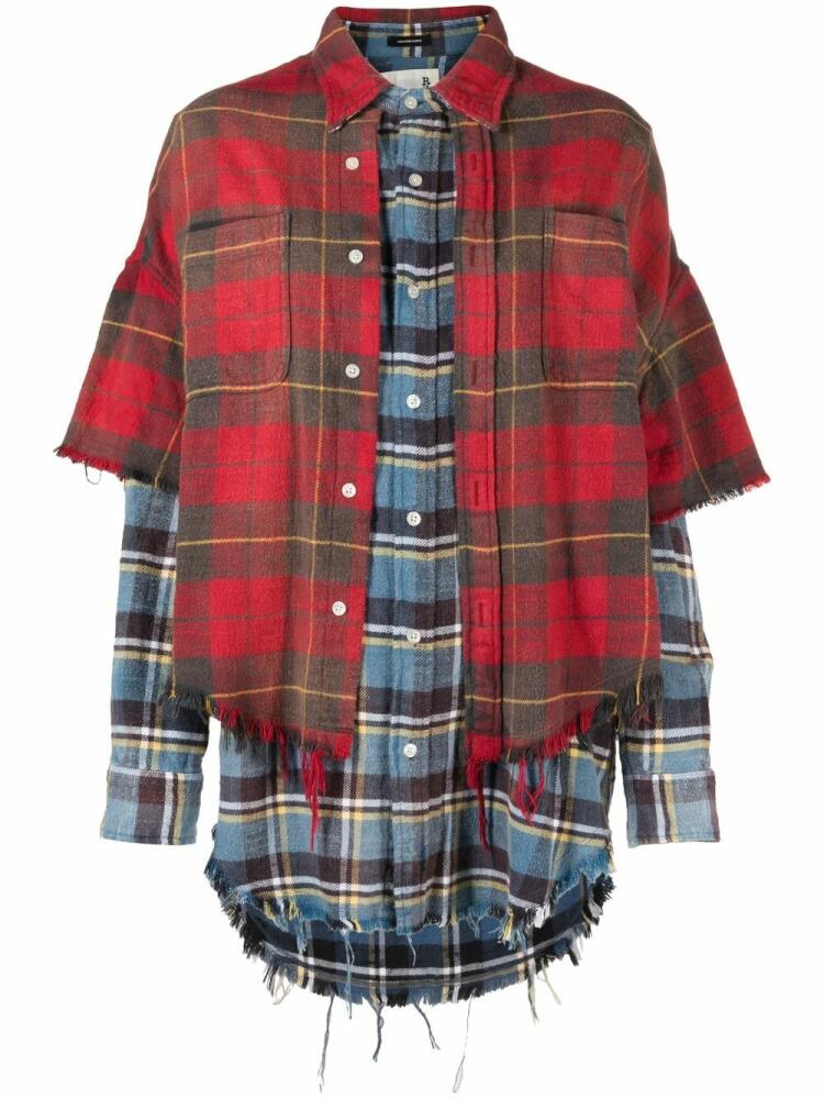 R13 plaid-check layered shirt Cover