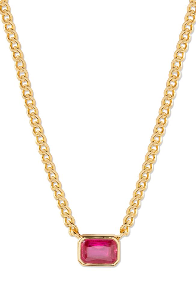 Brook and York Jane Birthstone Pendant Necklace in Gold - July Cover