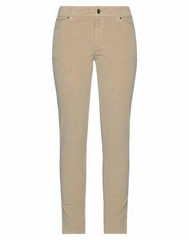 Teleria Zed Woman Pants Beige Cotton, Elastane Cover