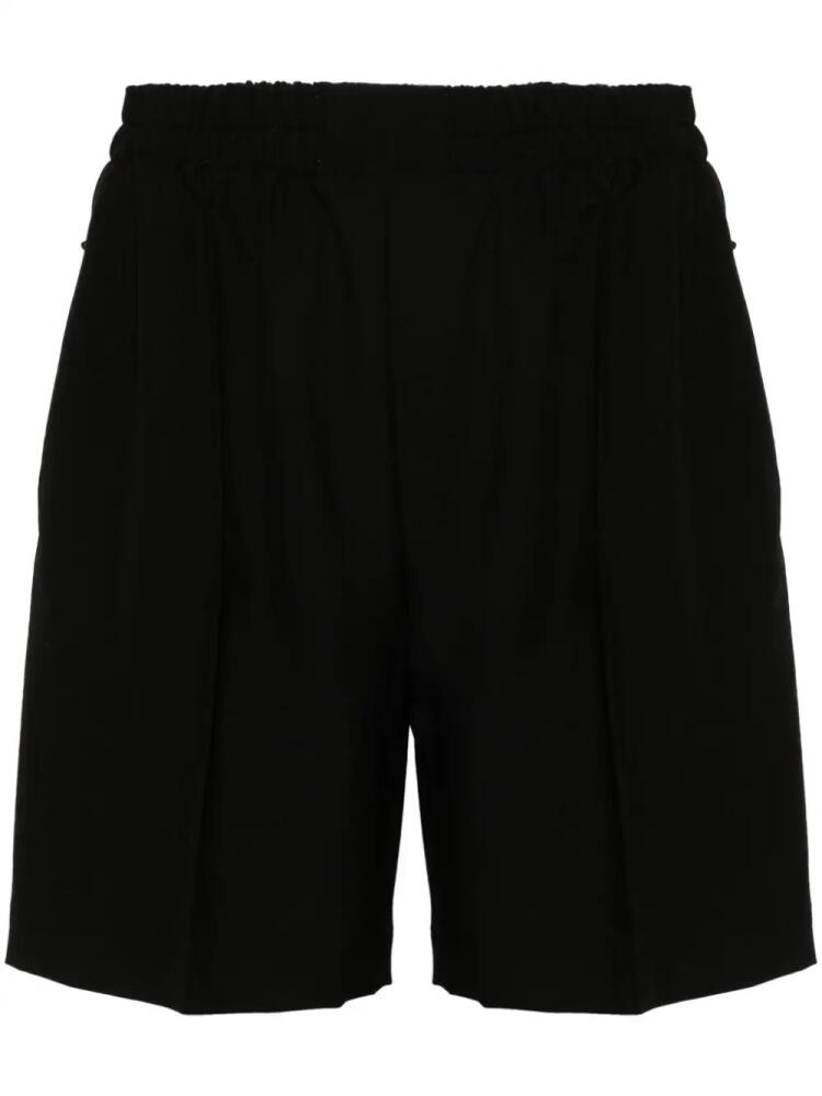 Halfboy fine-check-pattern tailored shorts - Black Cover